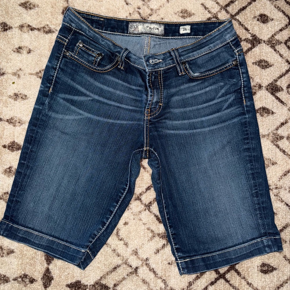 BKE Payton Medium Blue Denim Shorts